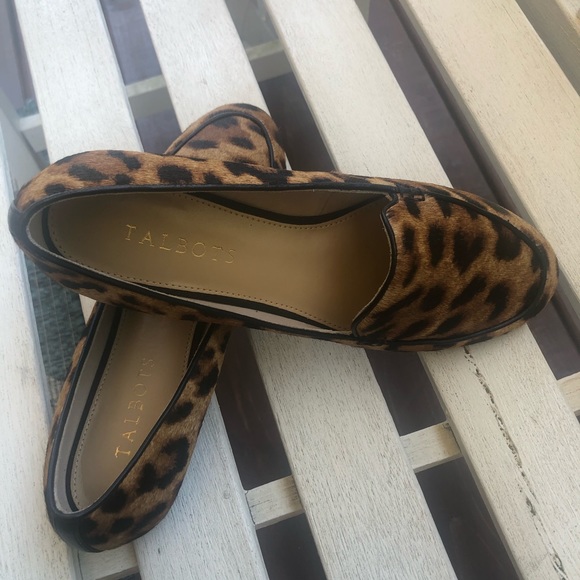Talbots leopard leather calf hair Ryan Piped loafers size US 7 Must have - Picture 2 of 3